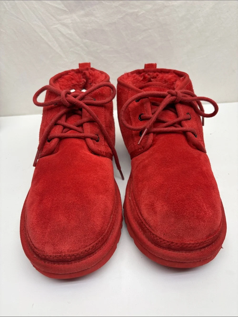 UGG Neumel Men's Red Suede Lace-Up Boots, SZ 9, box 1 G